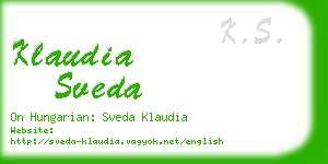 klaudia sveda business card